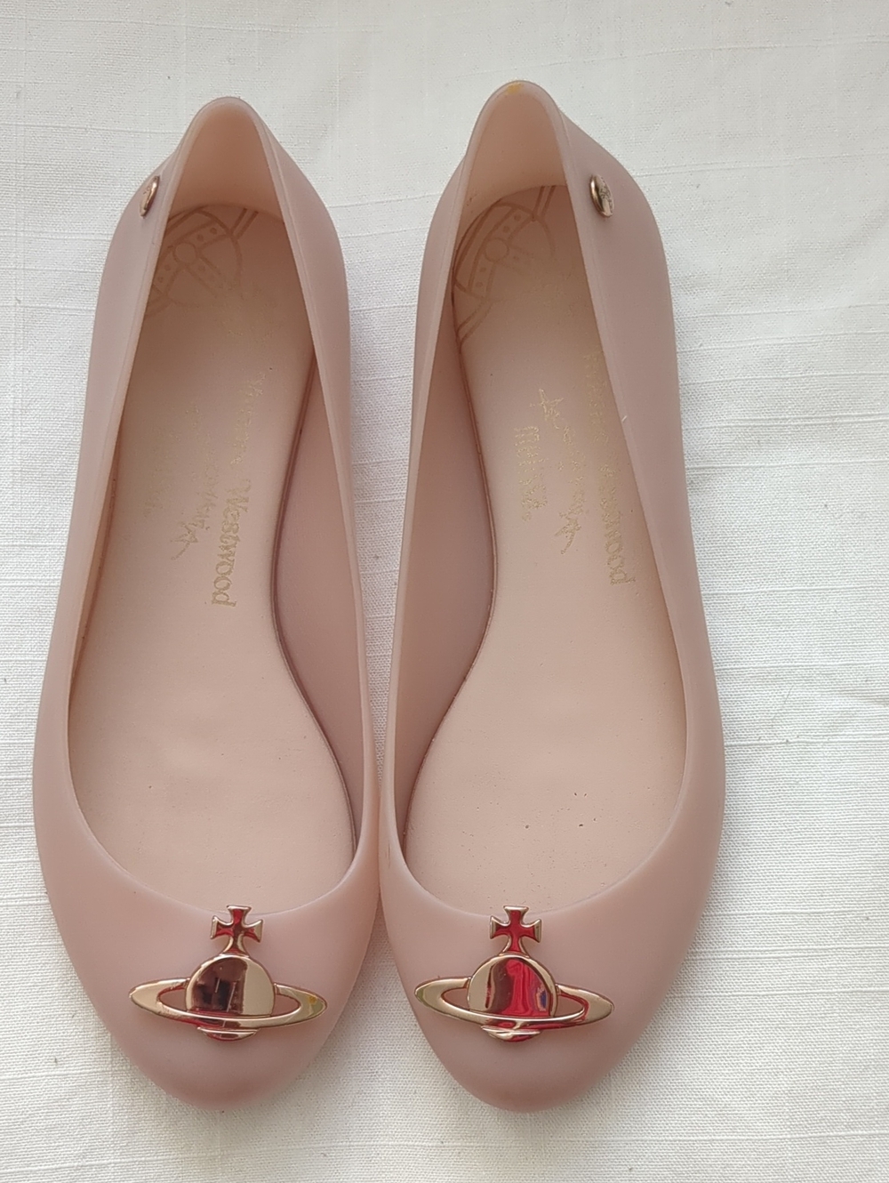 Vivienne Westwood Blush Pink Jelly Ballet Flats, Size 6
